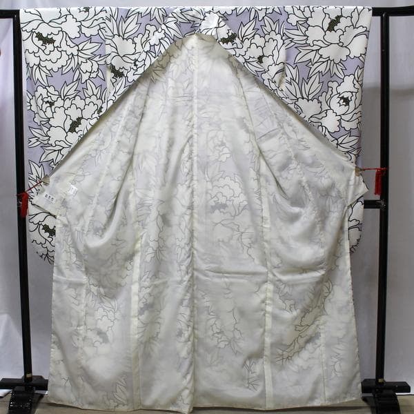 日本製 丸紅振袖　和風館ブランド 白グレー黒色系 成人式 お値打ち　919