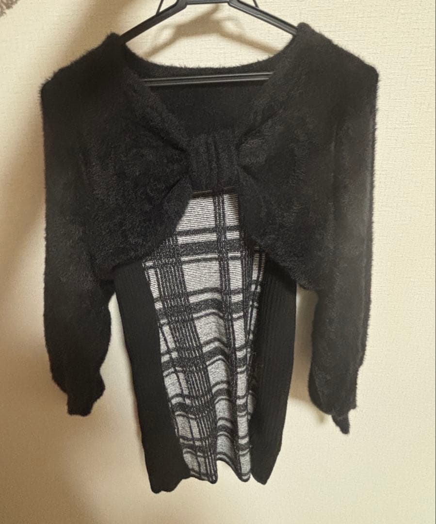 lip service リップサービスリボンフェザーアンサンブルニットワンピース