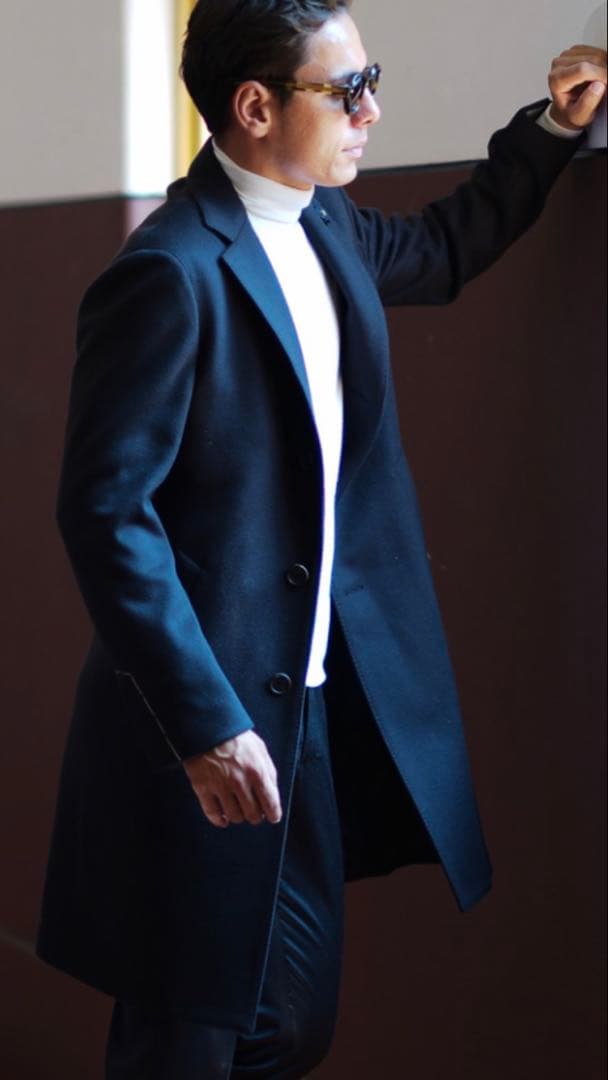 【定番】ラルディーニLARDINIチェスターコート　スポルベリーノサイズ46