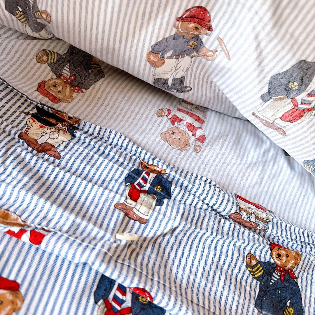 ラルフローレンポロベア 3点セット シングル 掛け布団カバー ピローカバー