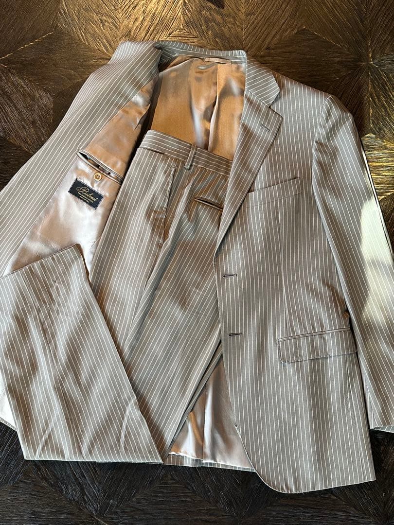 Belvest ストライプスーツ 50