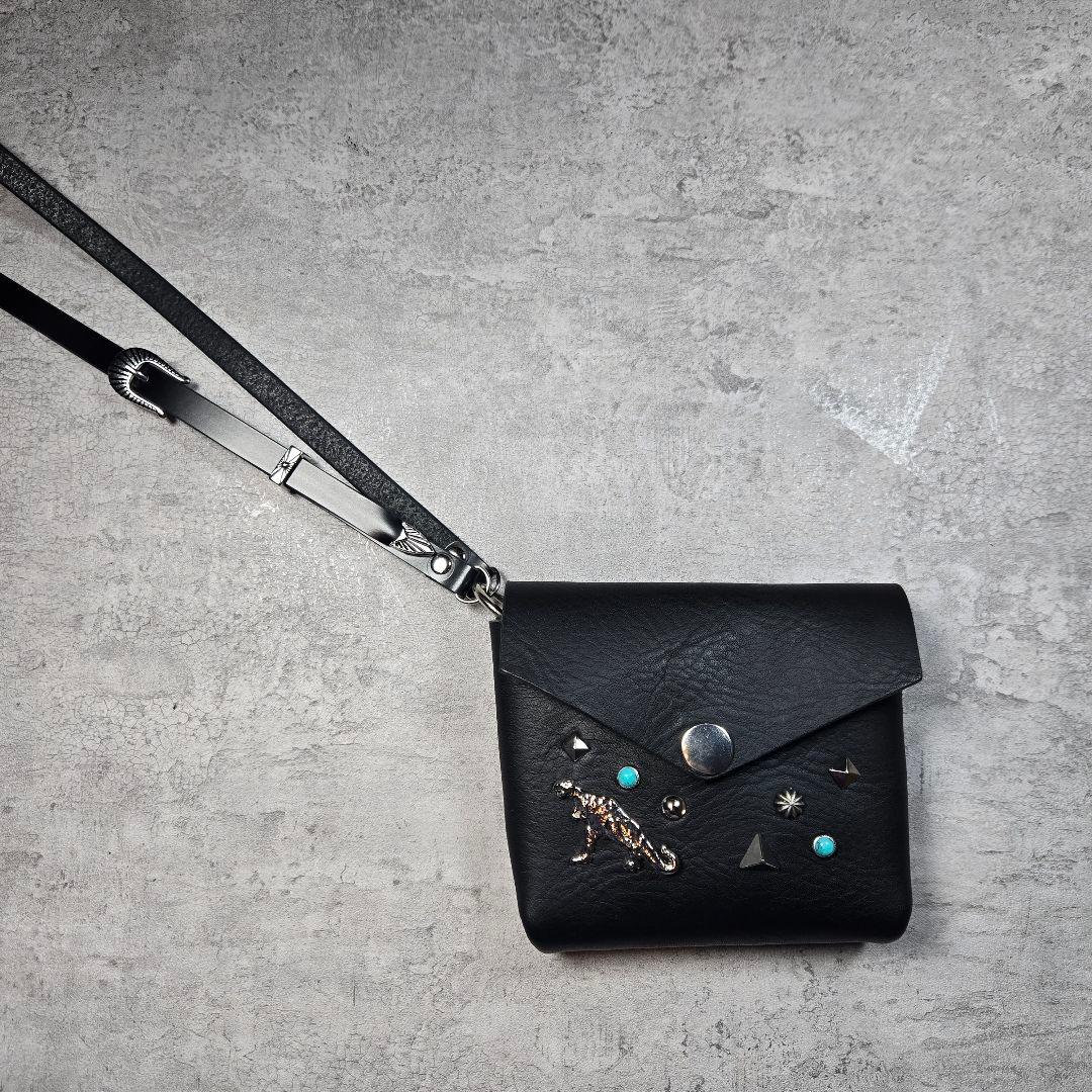 オーダー　スタッズ　レザー　ポーチ　ハンドメイド