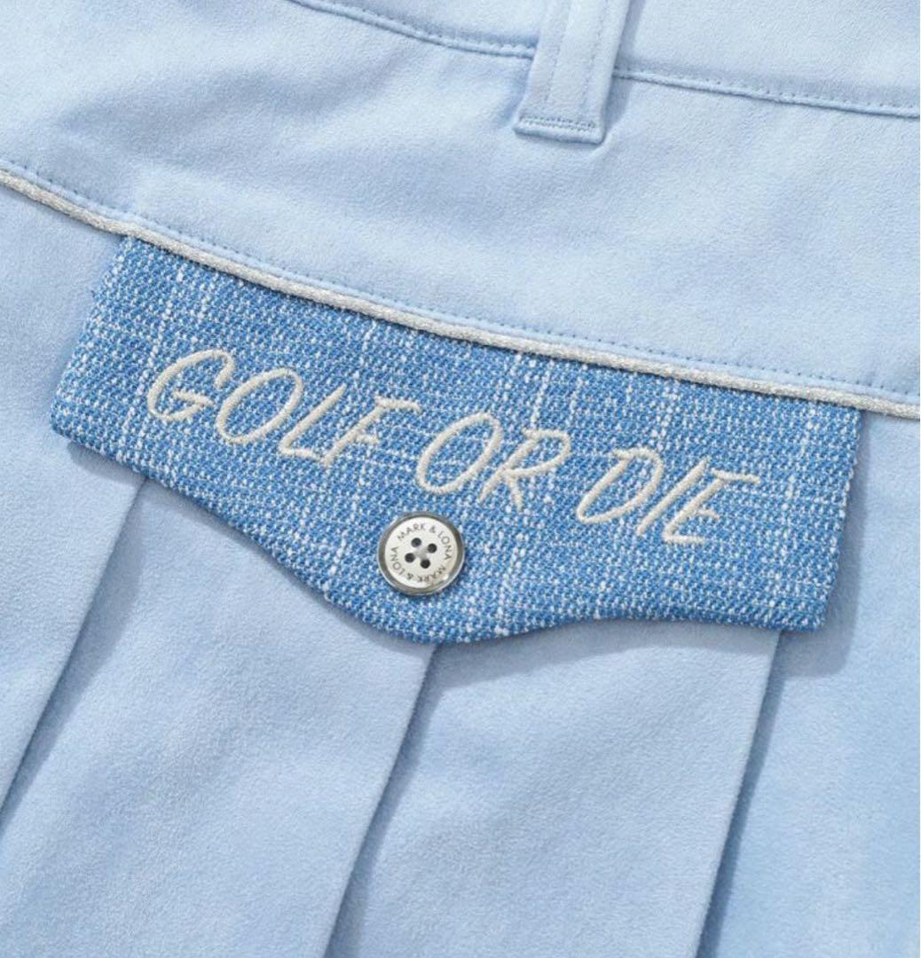 （お値下げ）Mark&Lona プリーツスカート Lサイズ　美品　ライトブルー