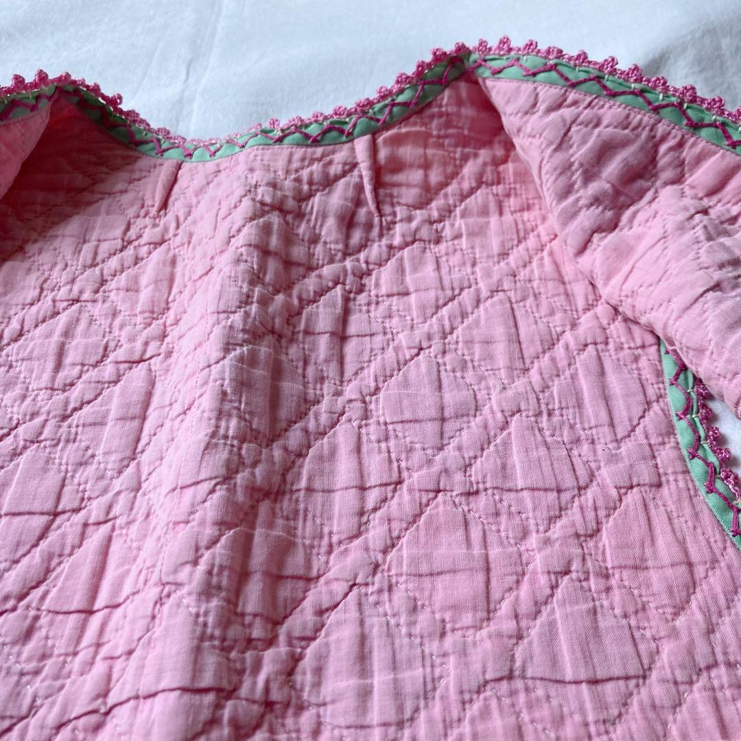 vintage パッチワーク　オールドキルト　ベスト リバーシブル　キルト