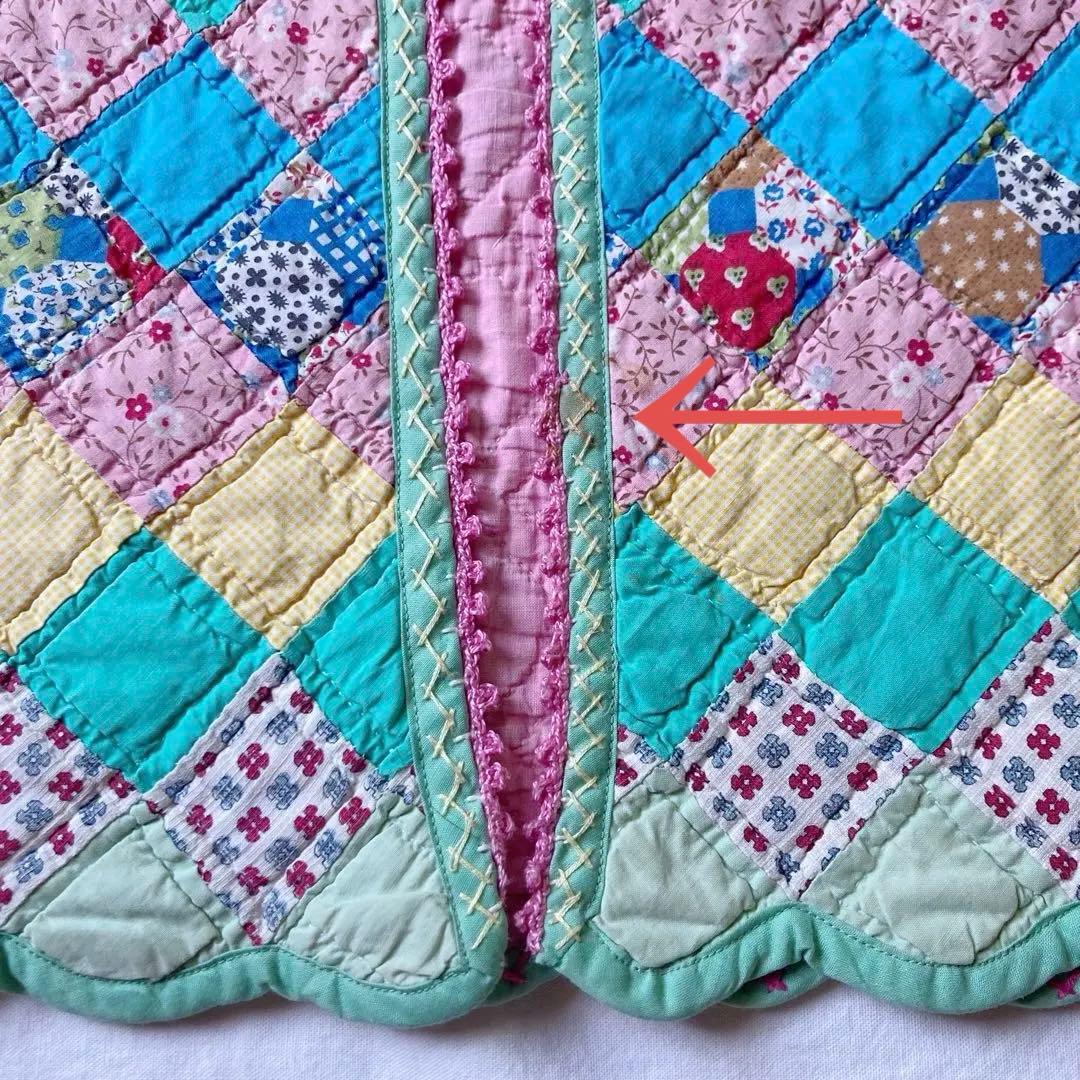 vintage パッチワーク　オールドキルト　ベスト リバーシブル　キルト