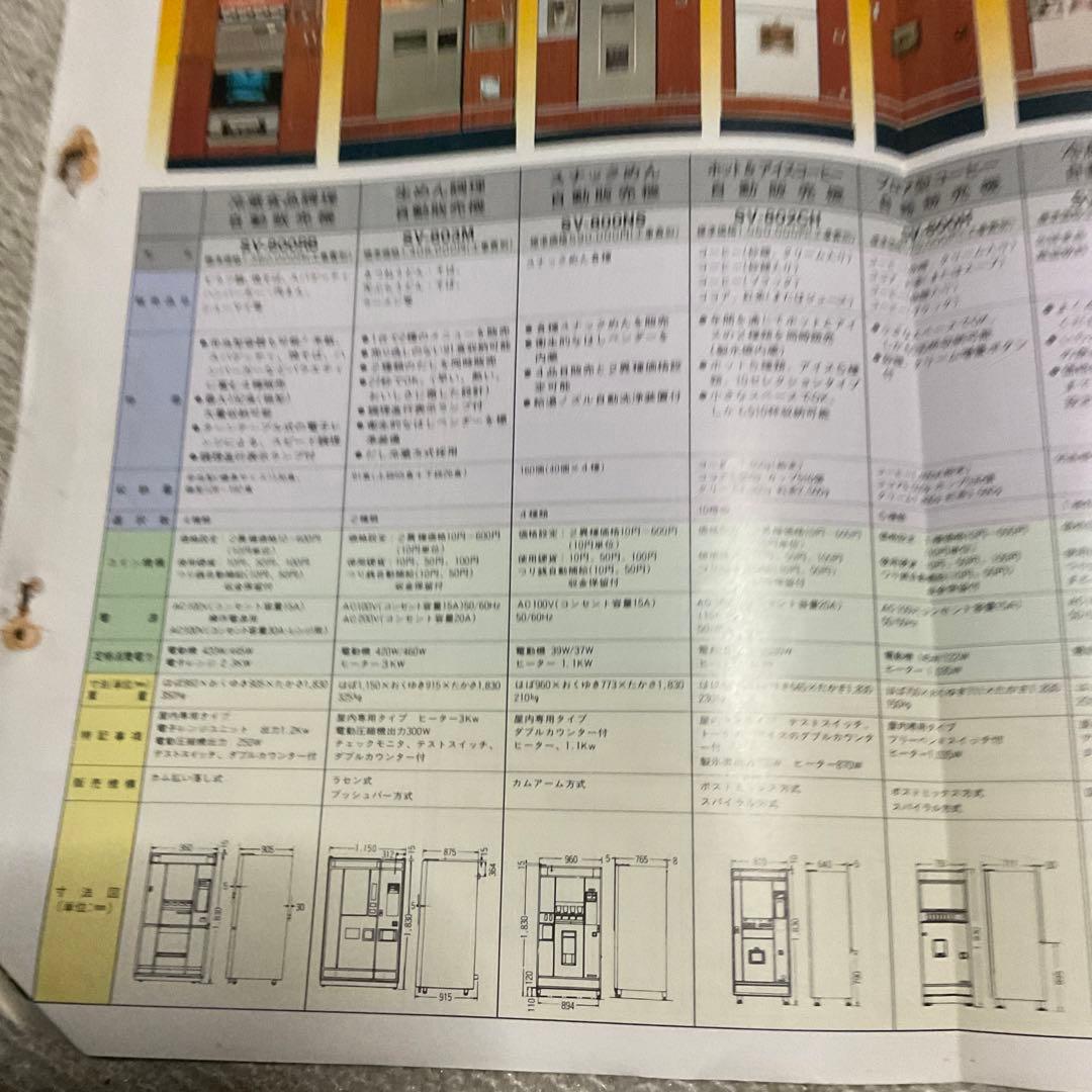 昭和55年10月 シャープ　飲料　食品自動販売機　カタログ　【中閉じ5ページ】