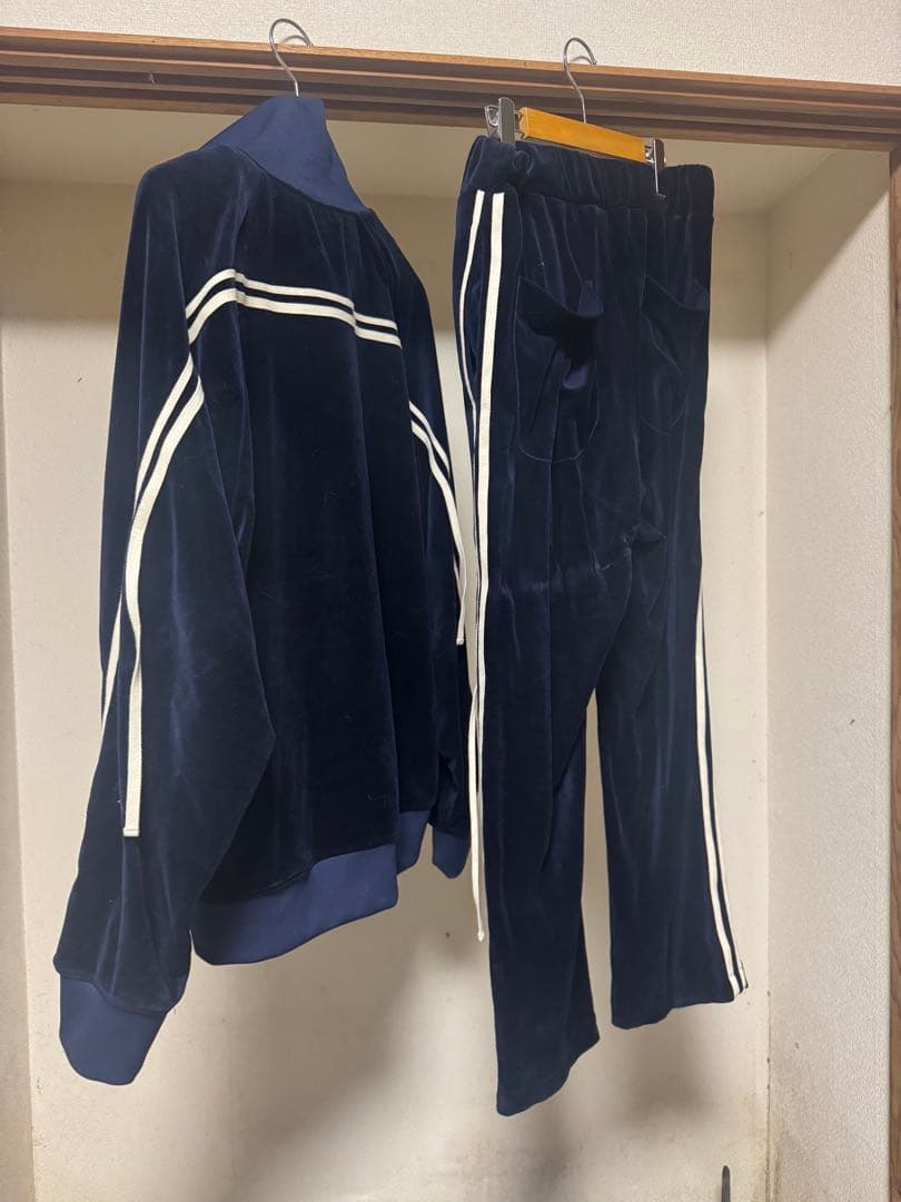 【明日8時で終了】mybeautifullandlet/ベロアトラックジャケット