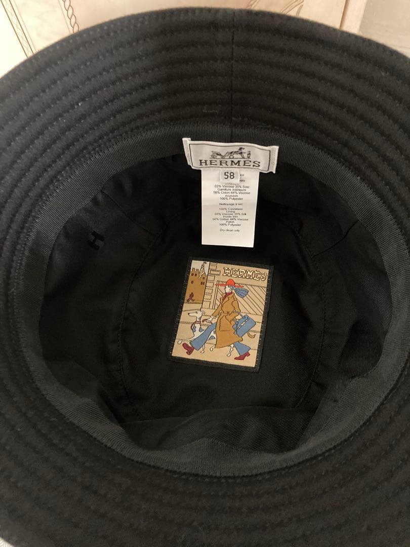 エルメス　バケットハット　黒