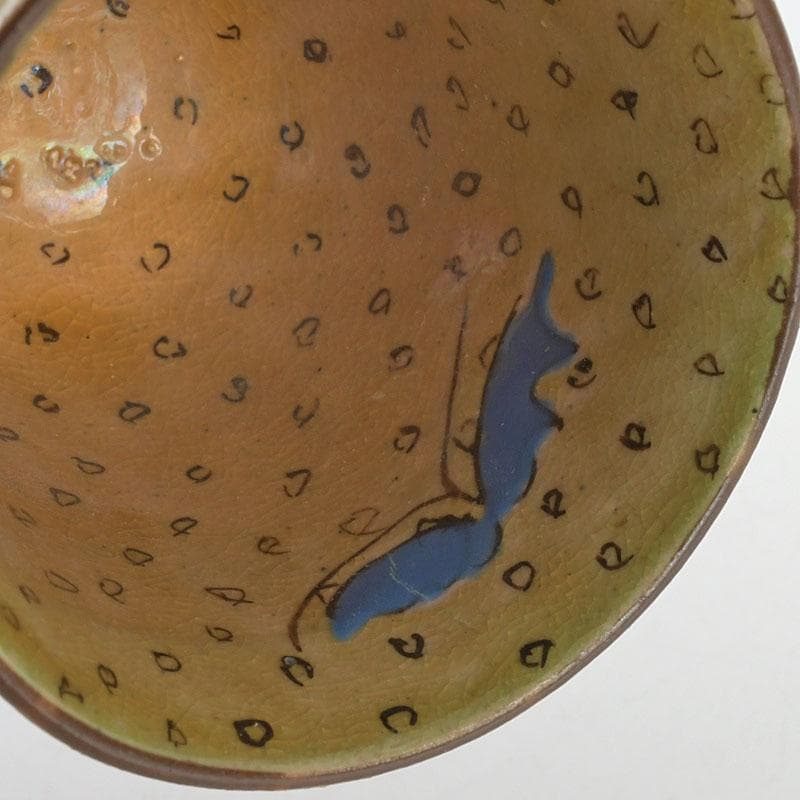 kimi 九谷焼　古九谷角福銘　草花文　ぐい呑　三客まとめて　C　9525