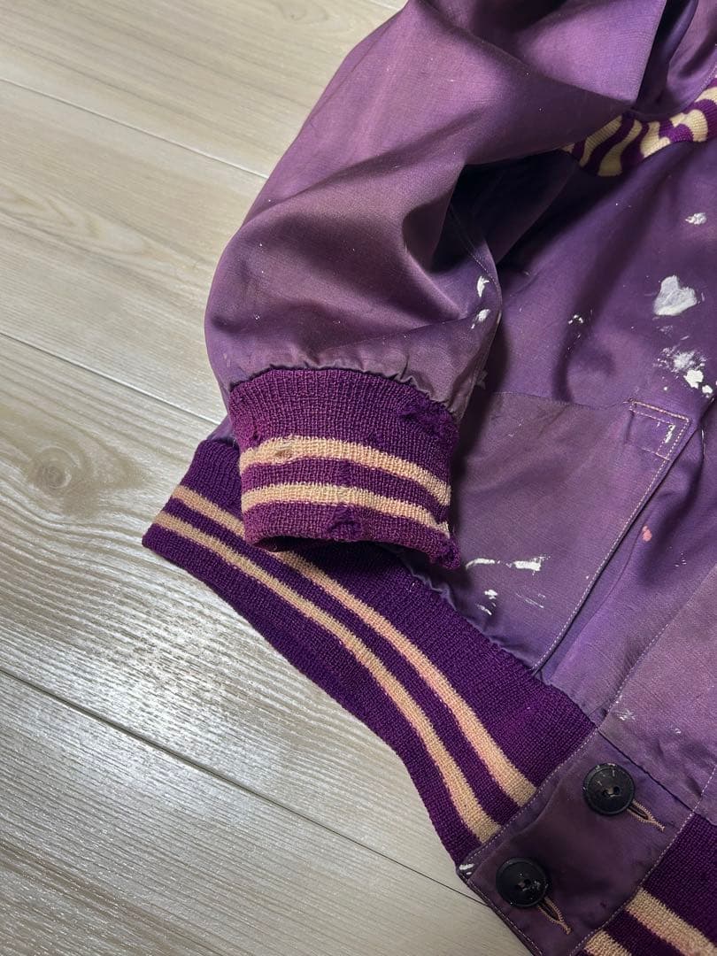 50's サテンボタスタ　スタジャン　ボロ