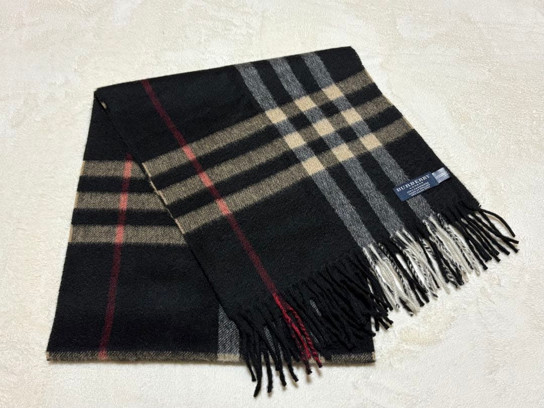 【希少色】Burberryバーバリー 100％カシミア メガチェック柄 マフラー