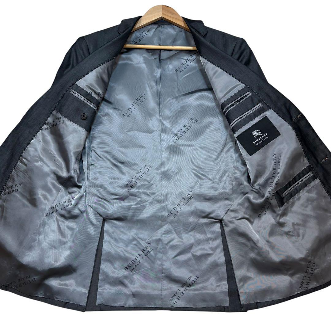 極美品 バーバリーブラックレーベル スリーピース スーツ 総裏 ロゴ総柄 38