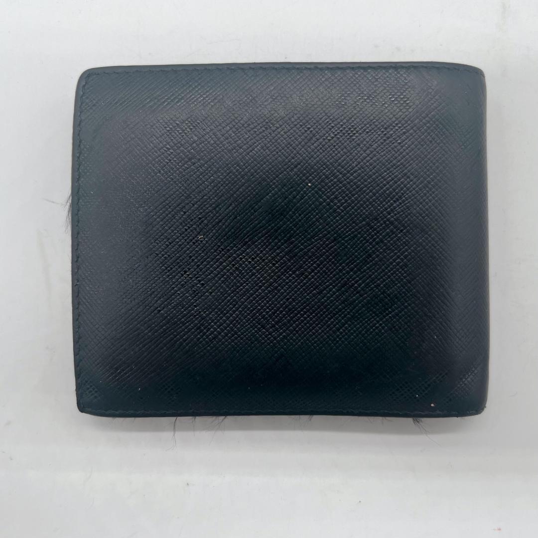 【PRADA】プラダ　サフィアーノ　レザー　二つ折り財布　黒