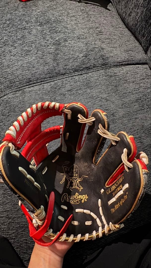 Rawlings 野球　軟式グローブ 内野用　レッド/ブラック