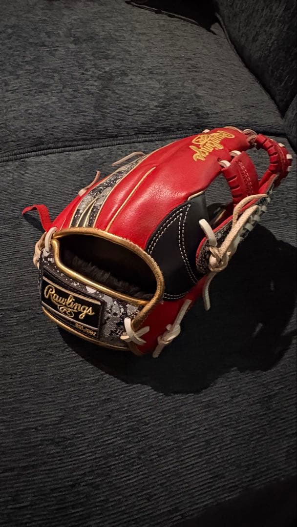 Rawlings 野球　軟式グローブ 内野用　レッド/ブラック