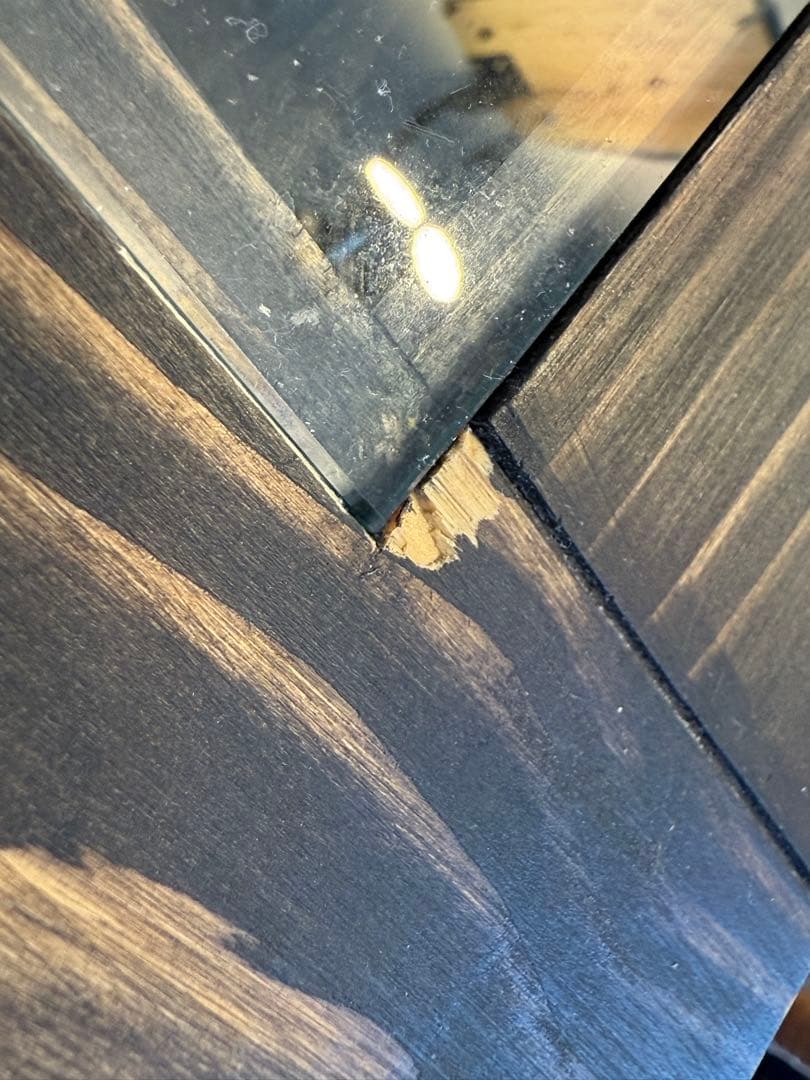 ガラス面付きローテーブル　センターテーブル 幅90cm木製 アンティーク