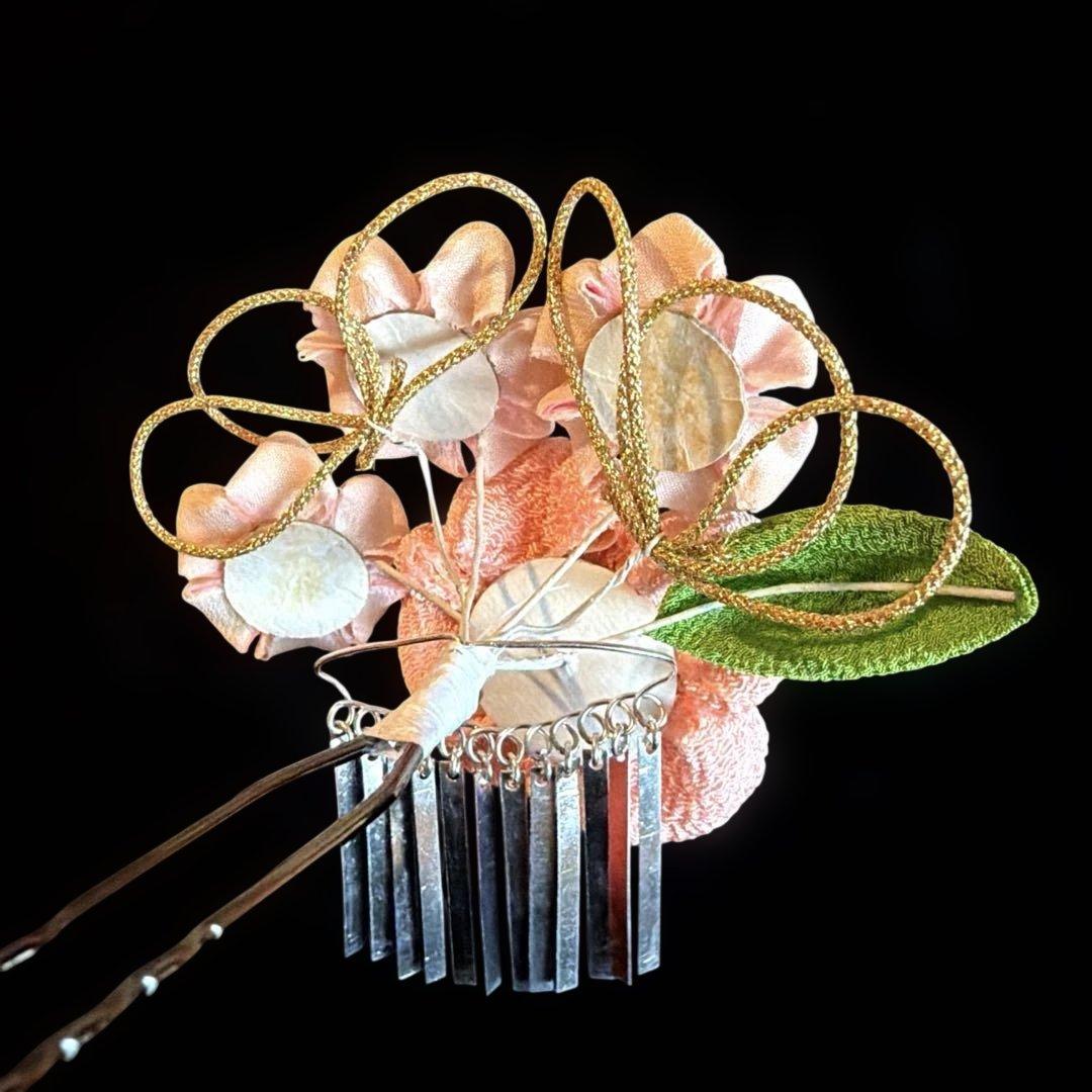 日本髪 髪飾り 七五三(7歳)～成人式 ピンク