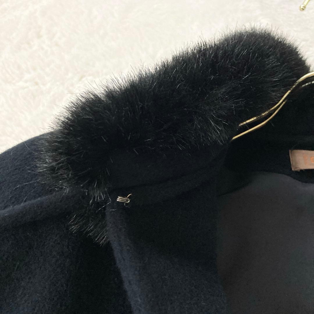 アンゴラ100% ウールポンチョ　マントコート　ケープ　M 美品