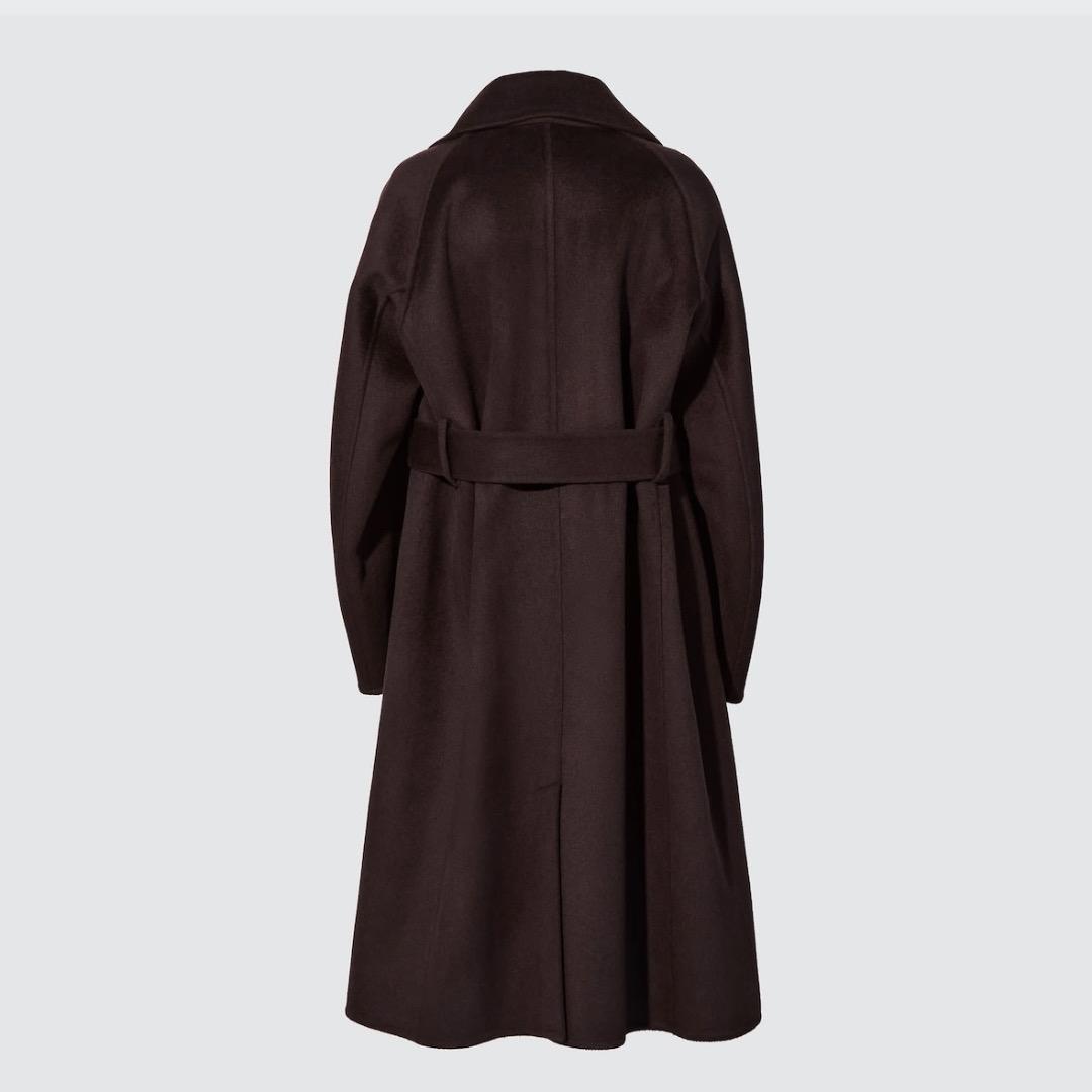 Uniqlo　＋J　カシミヤブレンド　ラップロングコート　ブラック　L