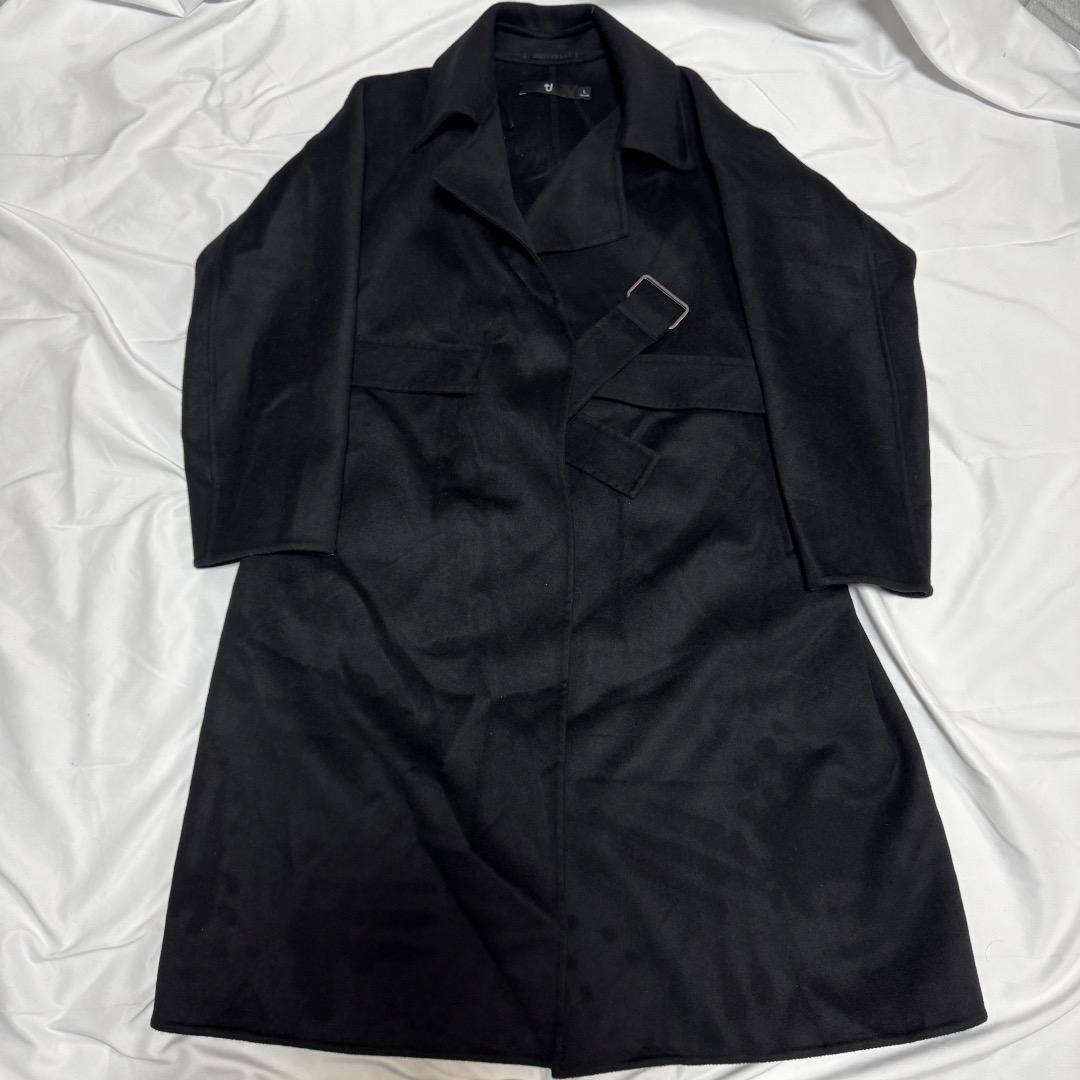 Uniqlo　＋J　カシミヤブレンド　ラップロングコート　ブラック　L