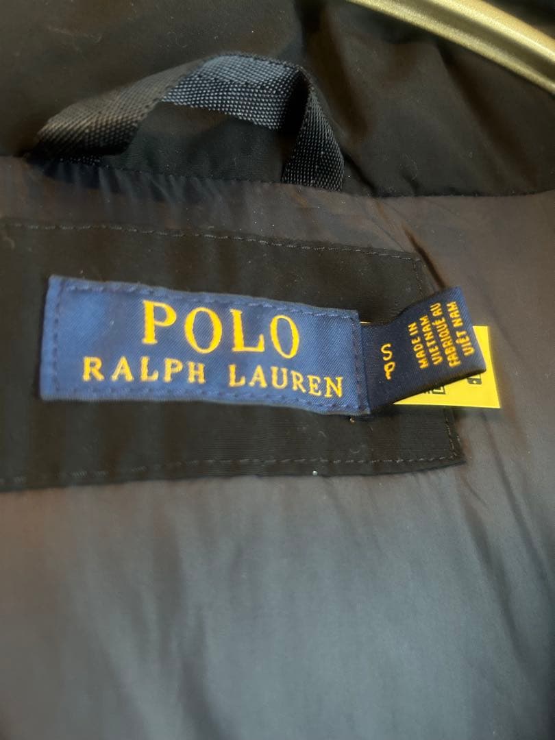 Polo Ralph Lauren 黒 ロングダウンベスト フード付き