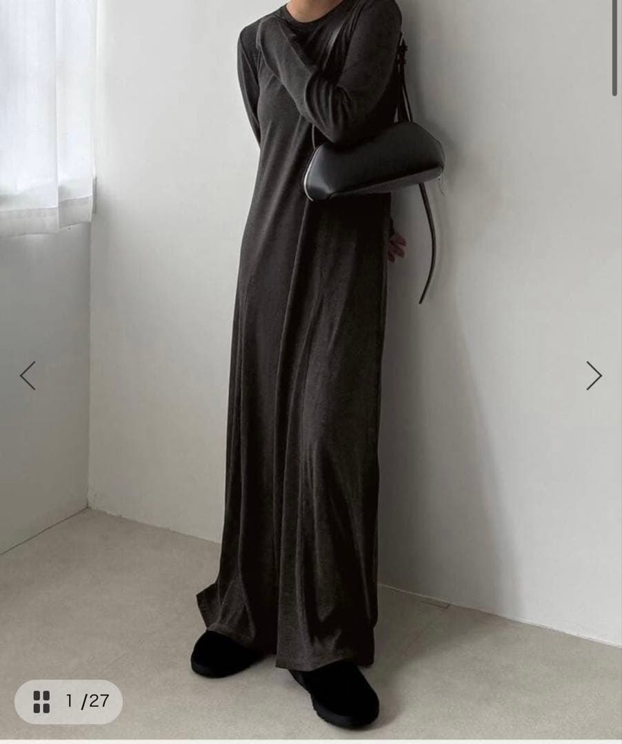 slobe iena ウール混ジャージーフレアワンピース