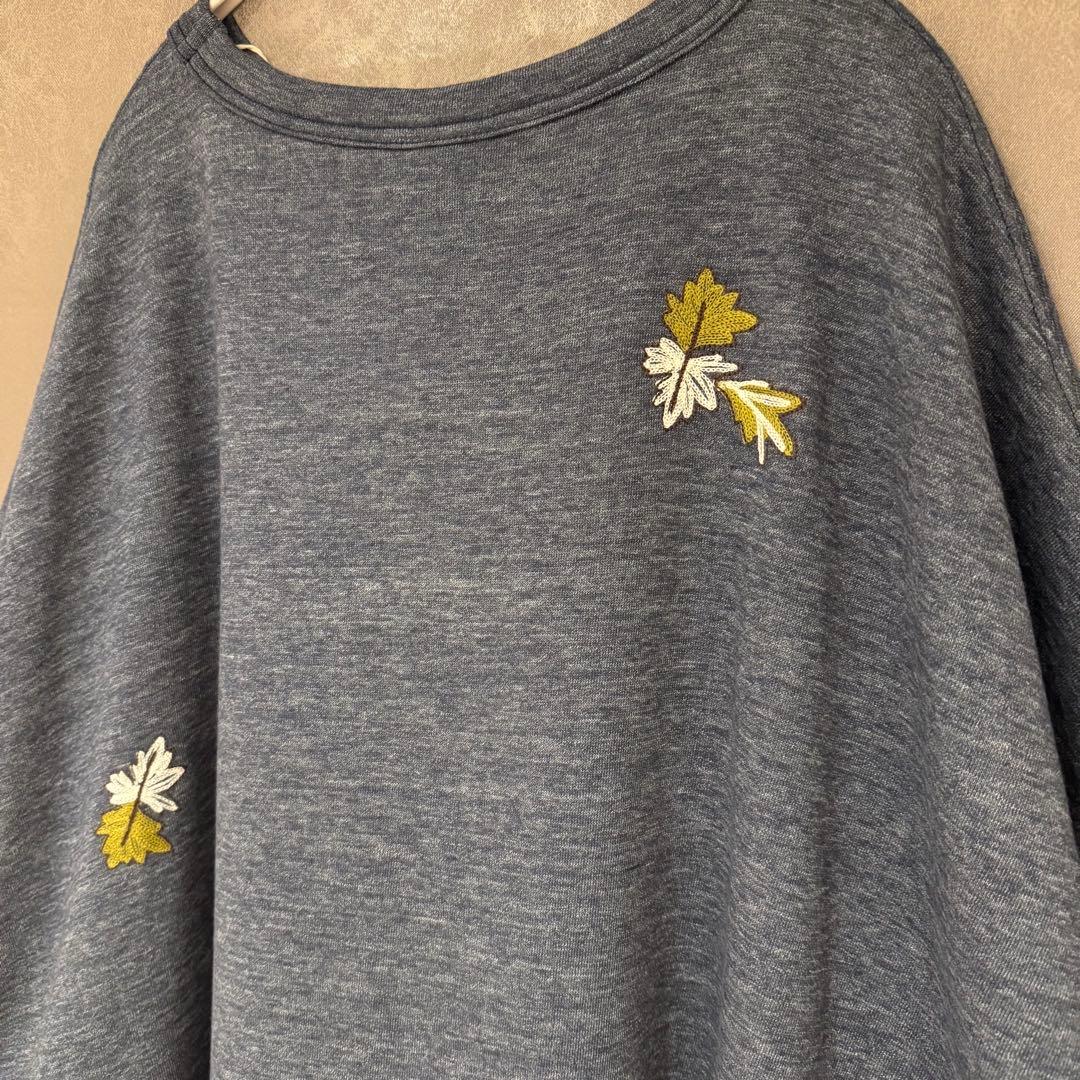 【未使用タグ付き】 45R 花柄 刺繍 裏起毛 チュニック(サイズ0)