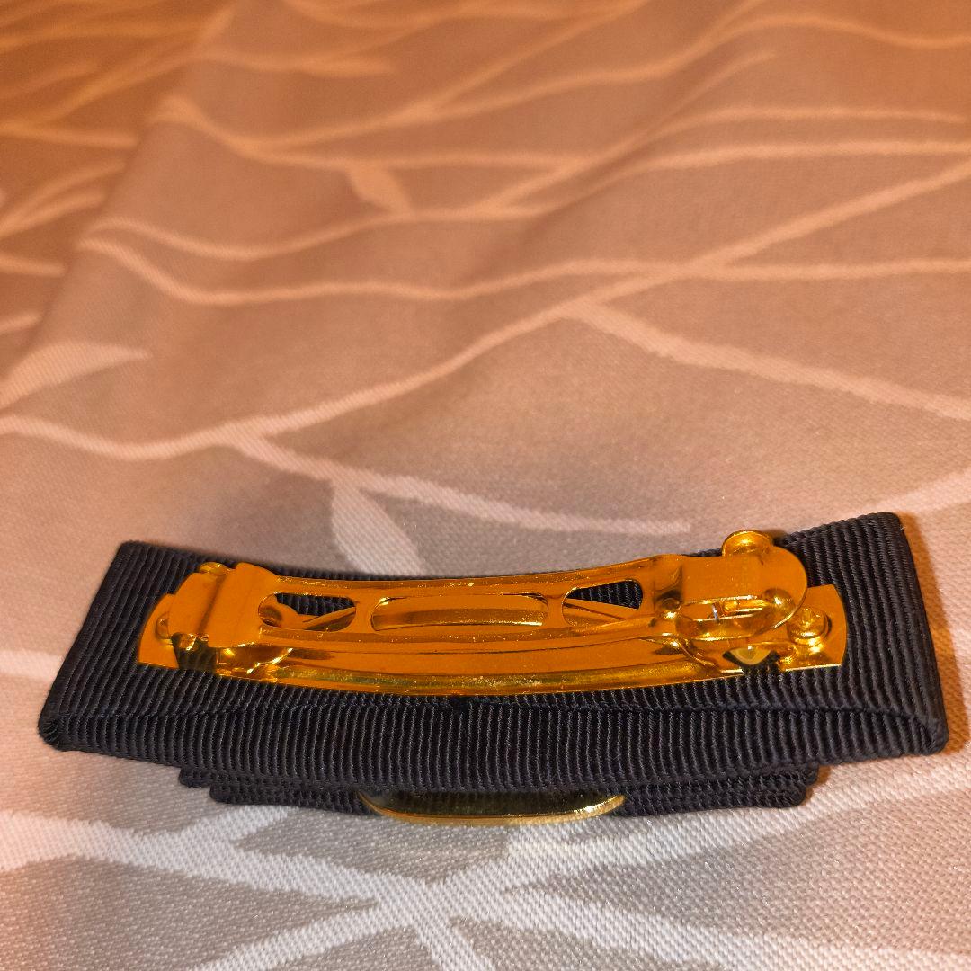 美品 サルヴァトーレフェラガモ リボン バレッタ ダークブラウン ヴァラ