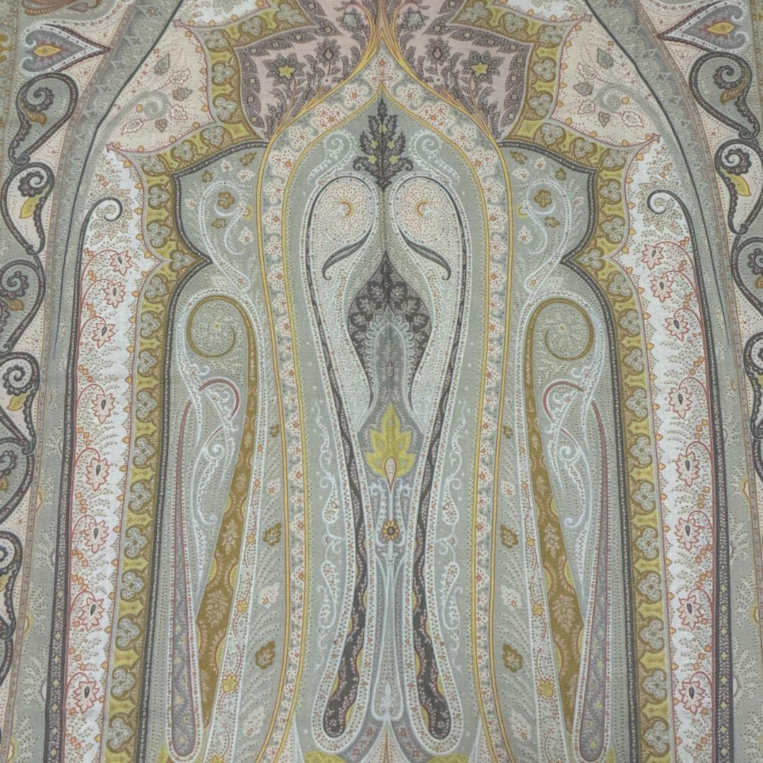 極美品★ETRO エトロ シルク混 イタリア ペイズリー 大判ストール スカーフ