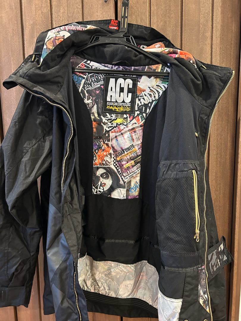 スノボウェア 上下セット メンズ ACC 黒 ピンク 派手 オシャレ