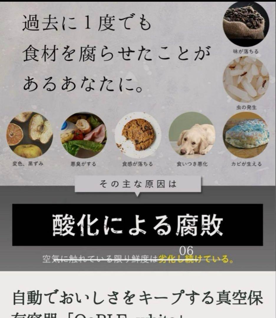 ほぼ未使用✨️OoBLE ステンレス完全密閉保存容器 ホワイト 6.5L