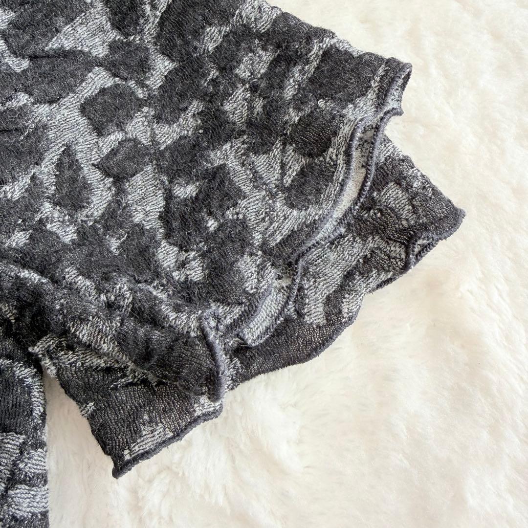 近年✨未使用級 ヨーガンレール 植物総柄ニットチュニック Aライン ボトルネック