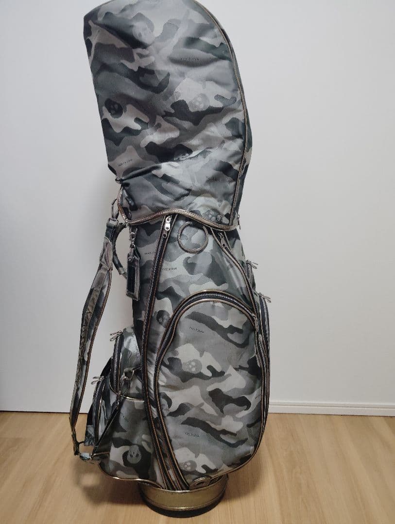 マーク&ロナ　キャディバッグ&カバーセット　カモフラ柄　カーキグレー7口