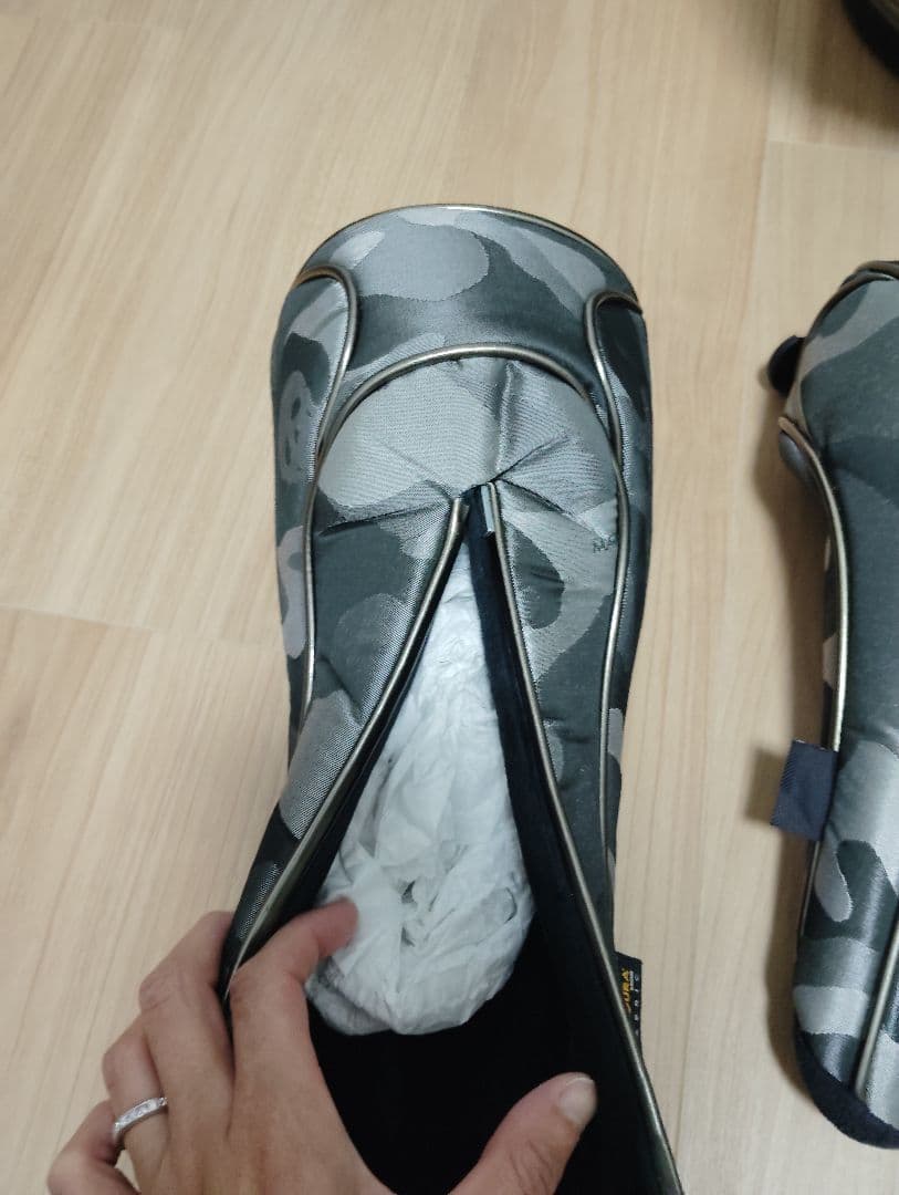 マーク&ロナ　キャディバッグ&カバーセット　カモフラ柄　カーキグレー7口