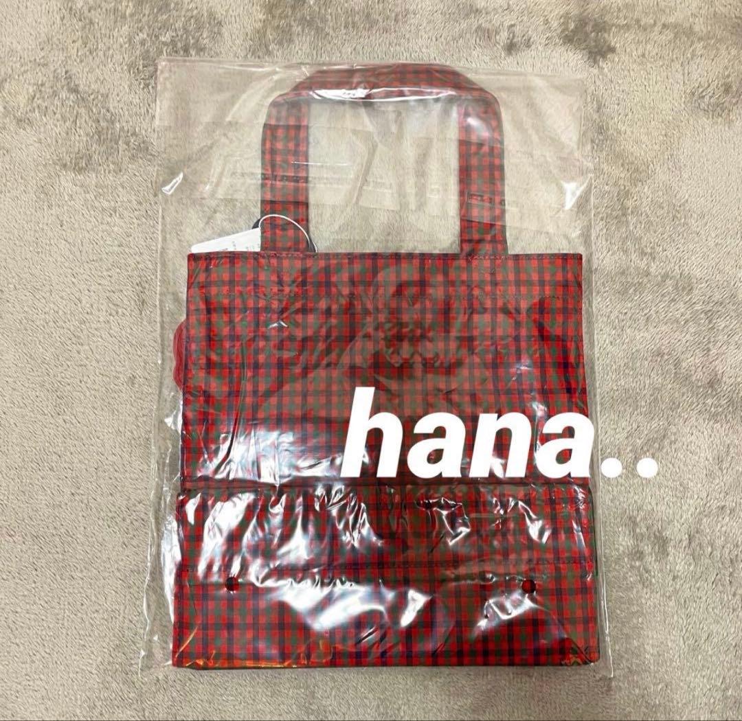 familiar ファミリア トートバッグ 赤 ギンガムチェック チェック 小