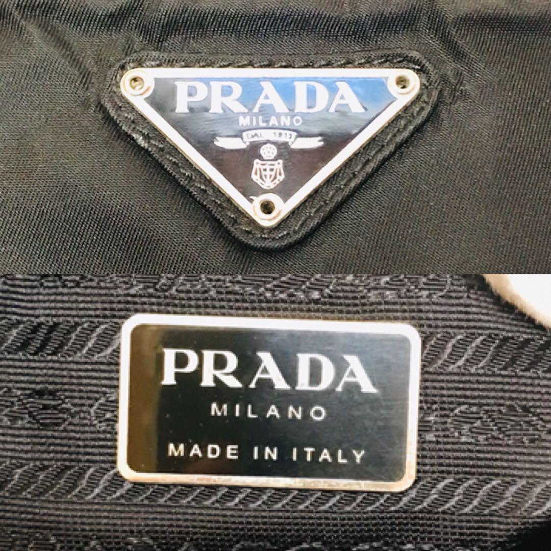 【美品】プラダ カメラバッグ 三角ロゴ ブラック ギャランティカード付属