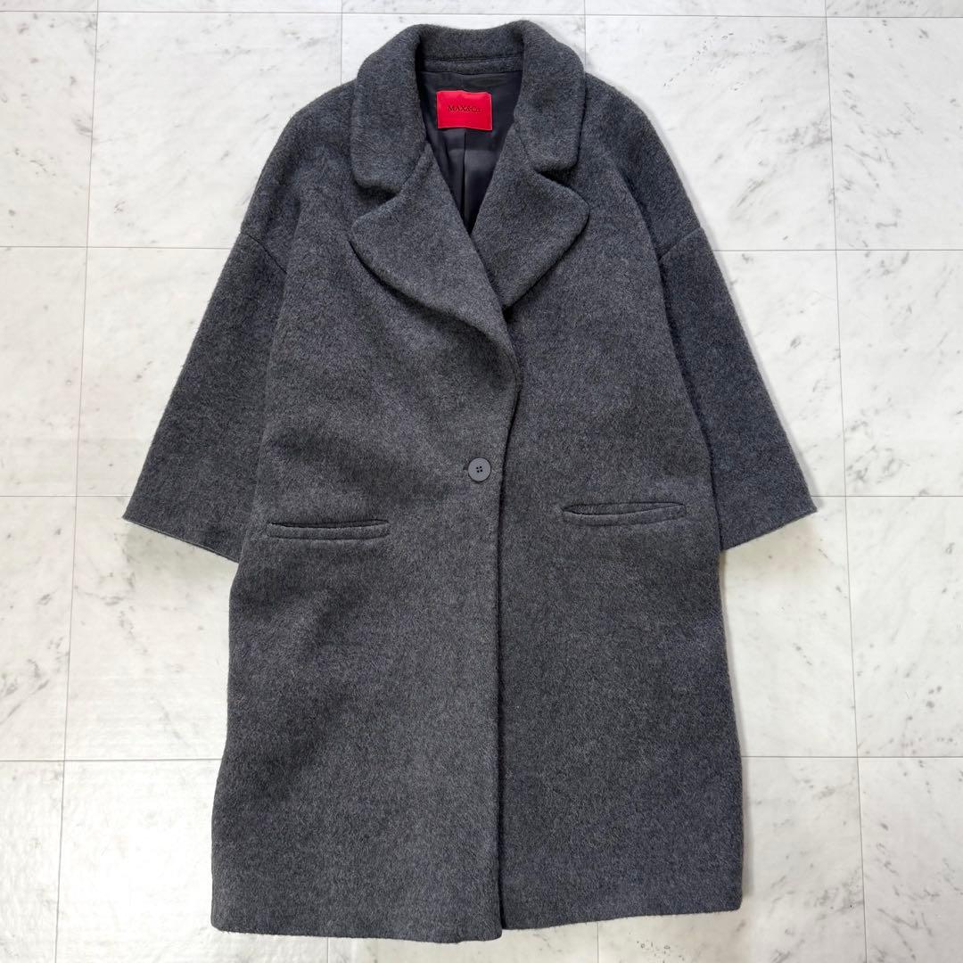 美品現行 MAX&Co. チェスターコート ウールブレンド ダークグレー L