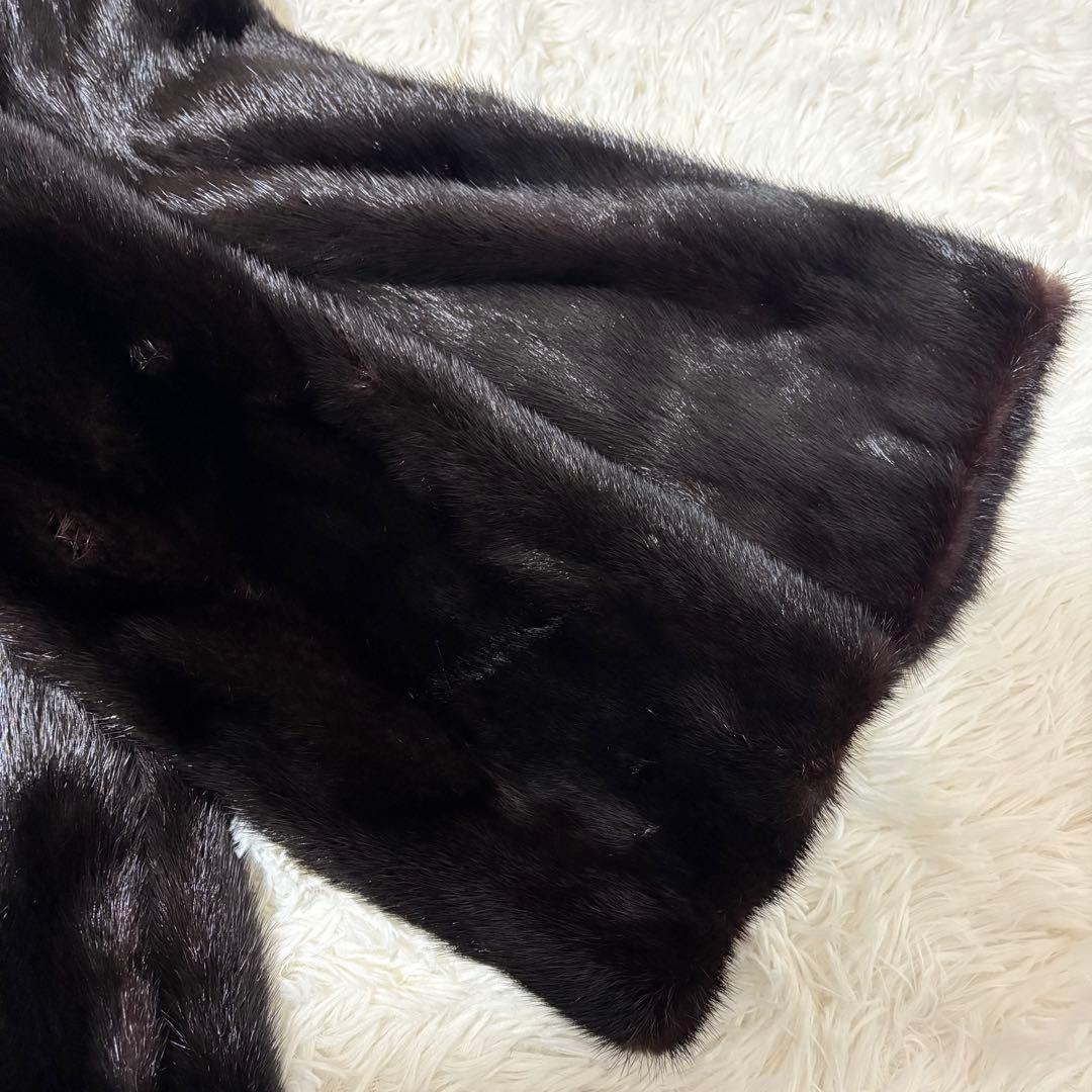 高級毛皮  FUR ブラックミンク 11号 ファーコート リアルファー