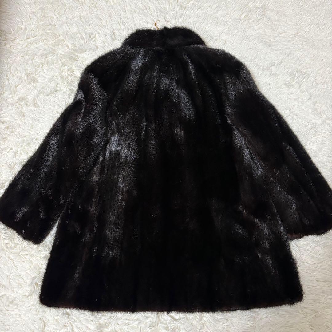 高級毛皮  FUR ブラックミンク 11号 ファーコート リアルファー