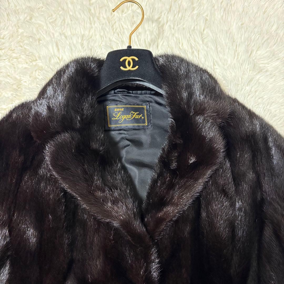 高級毛皮  FUR ブラックミンク 11号 ファーコート リアルファー
