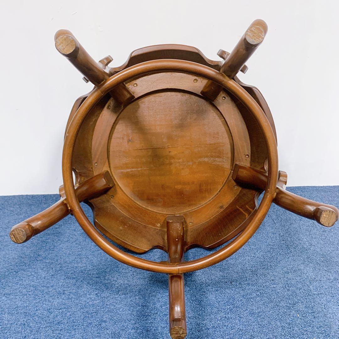 【稀少品】唐木家具 彫刻円形テーブル 猫脚センターテーブル 李朝家具 花梨