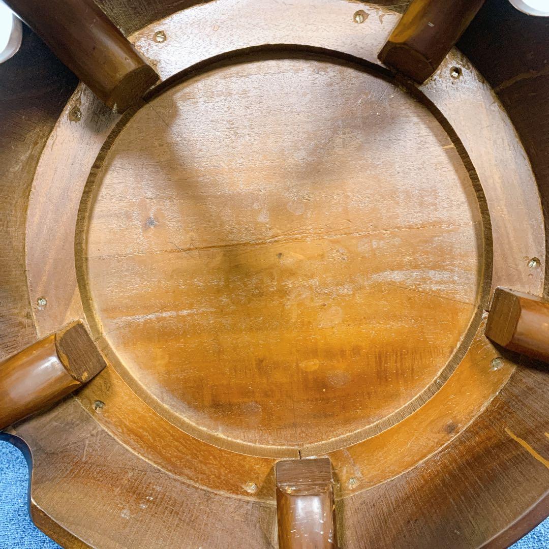 【稀少品】唐木家具 彫刻円形テーブル 猫脚センターテーブル 李朝家具 花梨