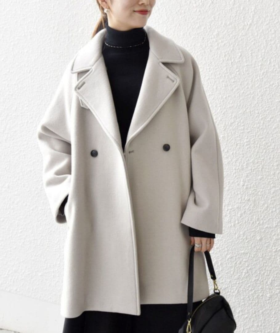 SHIPS　any　スタンド&　テーラード　ハーフ　コート