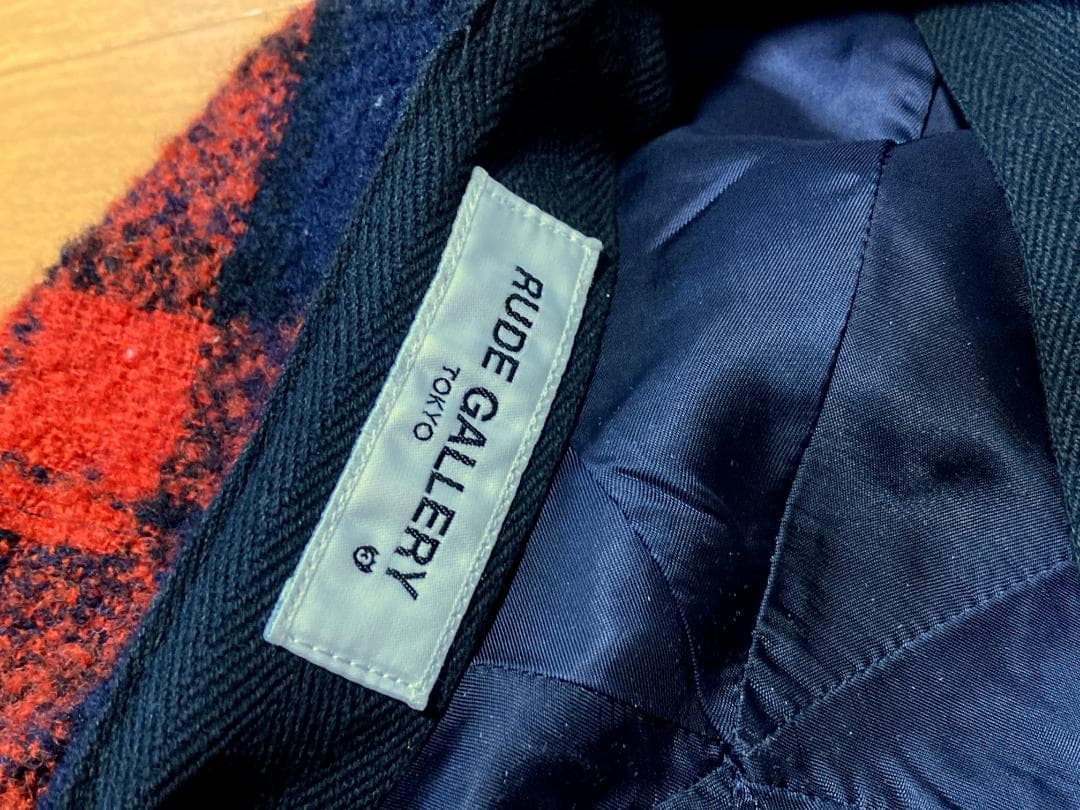 RUDE GALLERY ビッグ キャスケット 3 約59cm 黒赤 チェック