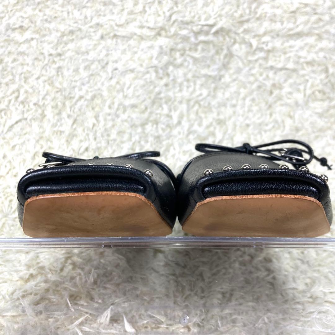 『未使用級』CHEMBUR メリージェーン パンプス スクエア スタッズ リボン