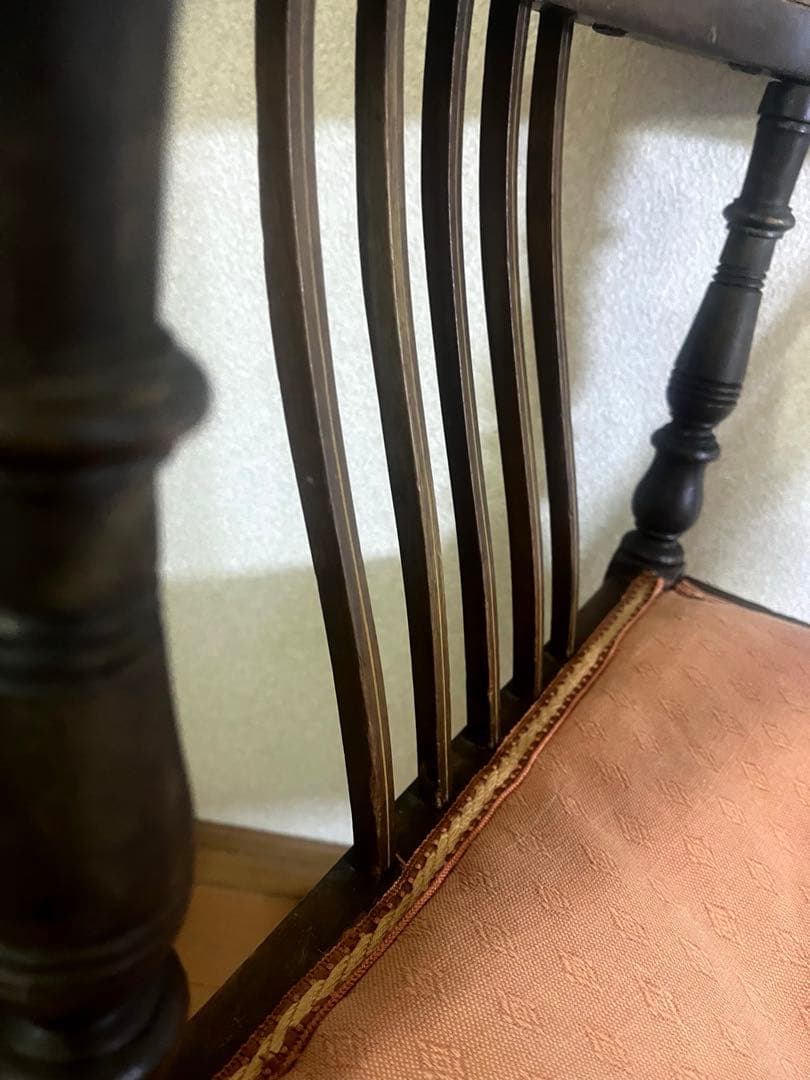 お値下げ中　英国　イギリス　アンティーク椅子　象嵌　コーナー木製コーナーチェア