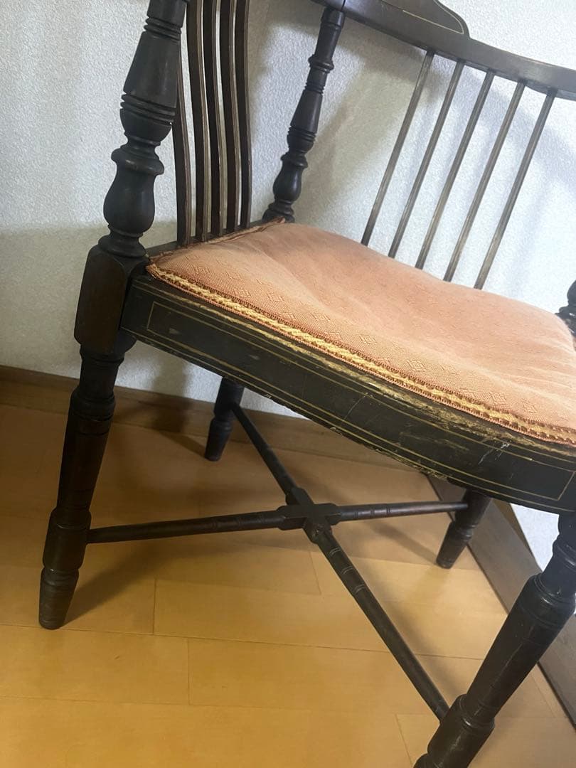 お値下げ中　英国　イギリス　アンティーク椅子　象嵌　コーナー木製コーナーチェア