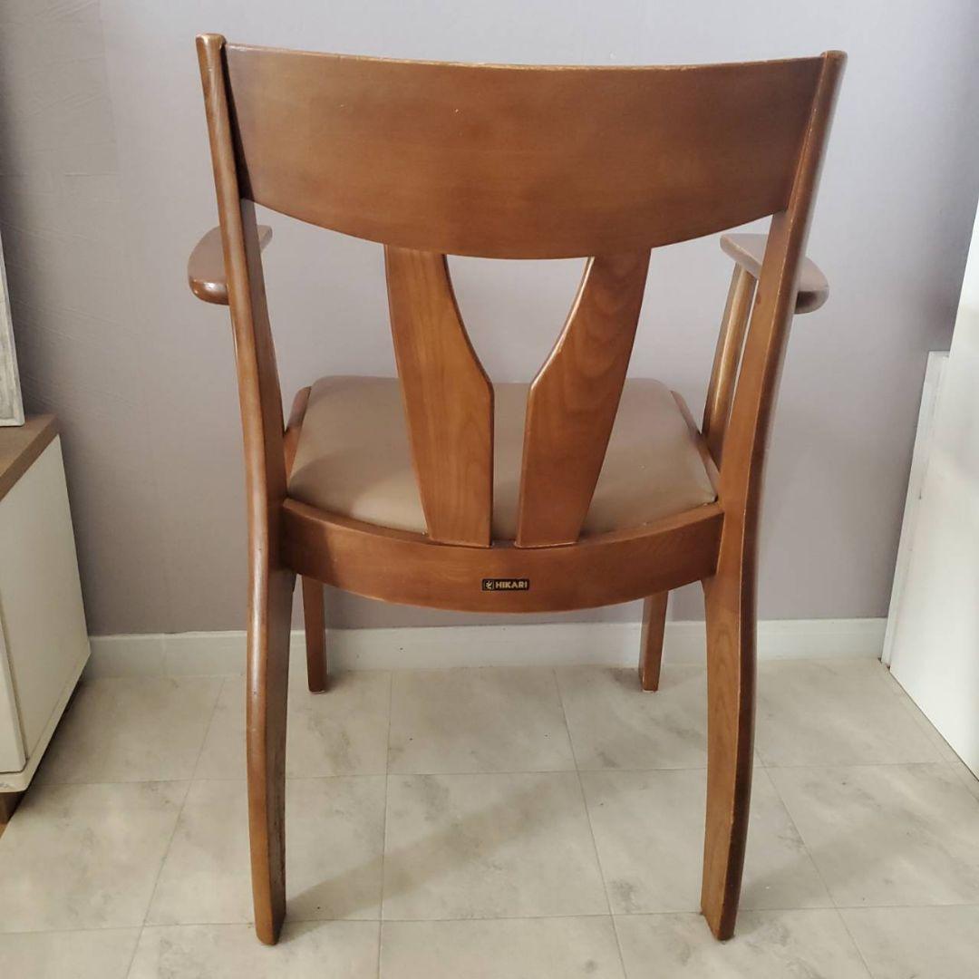 光製作所 HIKARI ダイニングチェア 椅子 レトロ木製アームチェア モダン