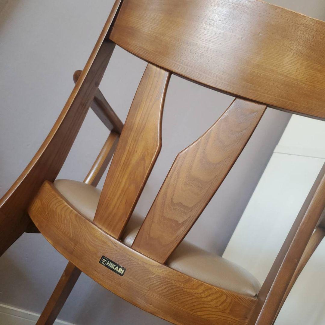 光製作所 HIKARI ダイニングチェア 椅子 レトロ木製アームチェア モダン