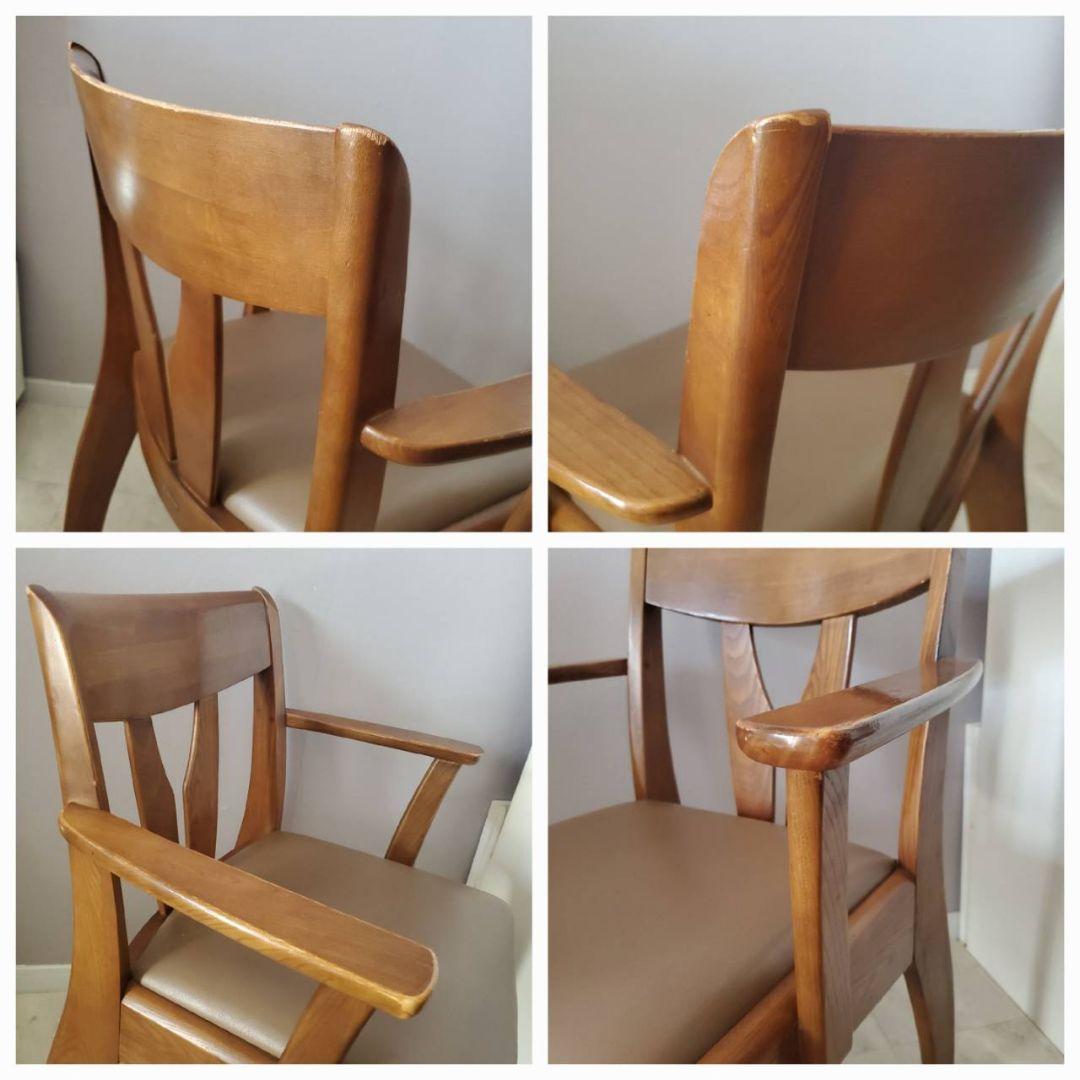 光製作所 HIKARI ダイニングチェア 椅子 レトロ木製アームチェア モダン